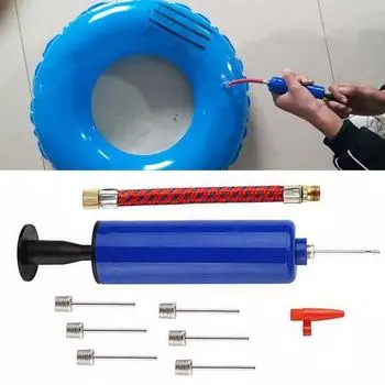 10 шт. ручной воздушный насос, набор инструментов для быстрого накачивания с игольчатым адаптером, все шарики с использованием синий