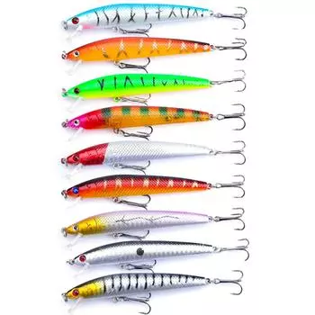 10 шт. рыболовная приманка твердая приманка гольян глубоководная приманка для плавания судак приманка поверхностная приманка для окуня форели щуки пресноводная приманка для соленой воды набор