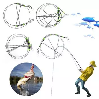 10 шт. рыболовные снасти из нержавеющей стали проволока поводок веревка леска вертлюг крючки балансировочный кронштейн рыболовные снасти аксессуары 3