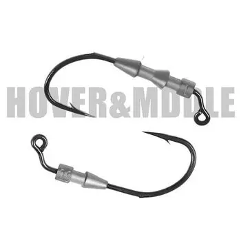 10 шт рыболовных крючков для червей с грузилом для мягких пластиковых приманок, крючки с джиг-головкой, крючки с зазубринами для пресноводной соленой воды