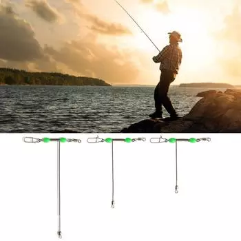 10 шт. рыболовных вертлюгов из нержавеющей стали со светящимися бусинами, 3-х сторонние Т-образные вертлюжки с крестообразным креплением и застежками 10CM