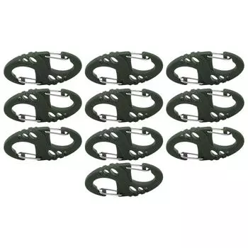 10 шт. S-образная 8-образная защелка для брелка с крючком, клипса для наружного использования, быстросъемная пряжка для рюкзака, военная армия зеленый