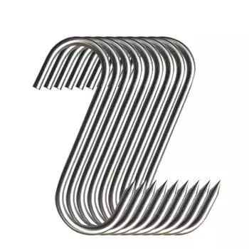 10 шт. S-образных крючков из нержавеющей стали для консервированной на солнце рыбы, бекона для мясной лавки, кухонных инструментов для выпечки, принадлежностей для барбекю на открытом воздухе