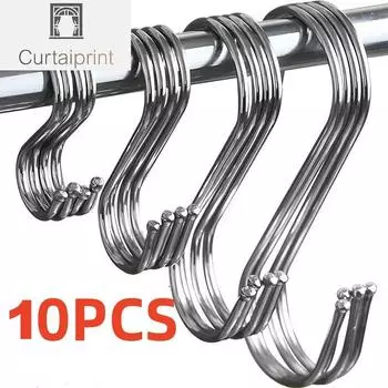 10 шт. S-образных крючков из нержавеющей стали с острым кончиком, вешалка для одежды, крючки для подвешивания для мясной лавки, кухонные инструменты для выпечки 10pcs S