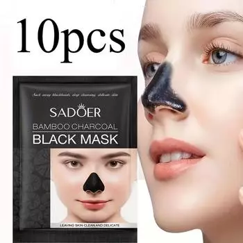 10 шт. SADOER Bamboo Charcoal Black Head Nos Mask Адсорбционная черная маска для головы, которую можно порвать 10pcs