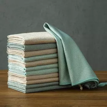 10 шт. Салфетка для чистки рыбьей чешуи из микрофибры, тряпка для мытья стекол, многоразовые тряпки для мытья посуды, полотенца, кухонные инструменты для уборки 25x25cm