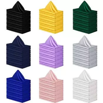 10 шт. Салфетки для столовой посуды Салфетки из полиэстера и хлопка Салфетки для свадебной вечеринки темно-синий