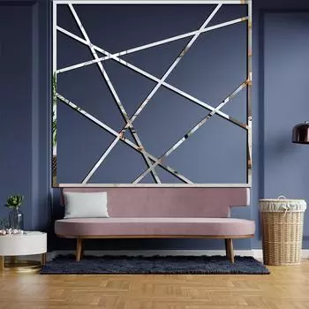 10 шт. самоклеящаяся акриловая рамка для зеркала, декоративные линии, наклейки на стену, длинная полоса, зеркало 2x20cm серебряный