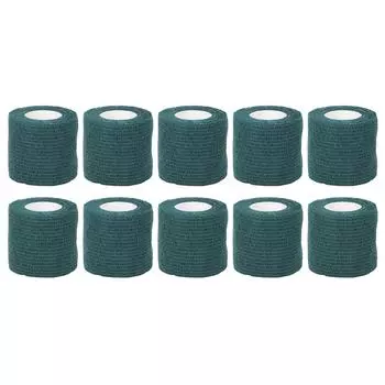 10 шт. самоклеящаяся эластичная повязка многофункциональная одноразовая противоударная нескользящая ручка для татуировки темно-зеленого