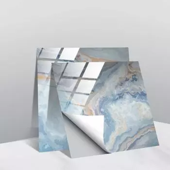 10 шт. самоклеящаяся настенная наклейка с синей кристаллической плиткой, кухонные обои, фрески, водонепроницаемые наклейки для кухни, гостиной, ванной комнаты, украшения 10*10cm-10Pcs