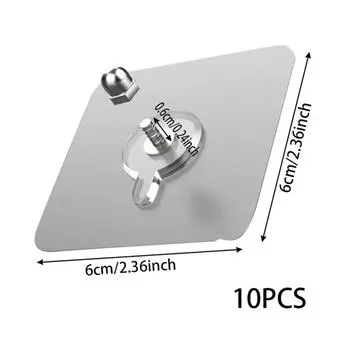 10 шт. самоклеящиеся крючки для настенного крепления, не оставляющие следов, без гвоздей, наклейка, крючок для настенного крепления на кухне, в ванной, дома, в офисе