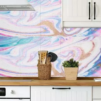 10 шт., самоклеящиеся наклейки для имитации керамической плитки из ПВХ 20x20cm