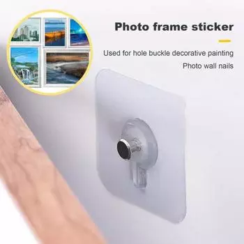 10 шт., самоклеящиеся настенные крючки с винтовыми накладками, прочные несущие крючки для фоторамок, наклейки для домашней комнаты