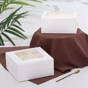 10 шт., сборная коробка для кексов, небольшой подарочный контейнер для торта, портативный чехол для десерта A