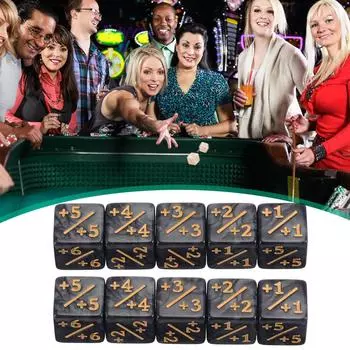 10 шт. счетчик кубиков 5 положительных + 1-1 5 отрицательных сбор настольная игра (черный)