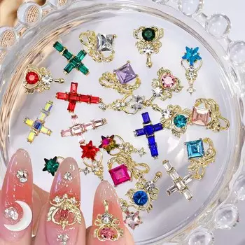 10 шт. Сейлор Мун маникюрные украшения 3D циркон с бриллиантами украшения для ногтей японский металлический циркон красивые аксессуары для ногтей для девочек