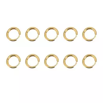 10 шт. серьги-кольца из простой золотой проволоки диаметром 2,5 мм, внутренний диаметр 10 мм, аксессуары для сережек