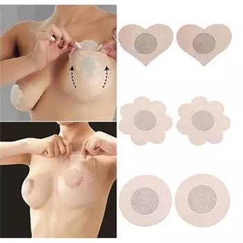 10 шт. сердце круглый лепесток клейкая наклейка на соски груди наклейка на бюстгальтер патч новый Round:6*6cm