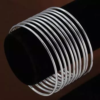 10 шт. серебристо-золотистый браслет в минималистском стиле с высокой полировкой, гладкие браслеты, круглые подвески, ювелирные изделия в подарок для женщин и девочек золотой