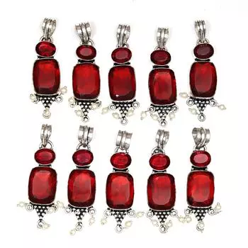 10 шт. Серебряная подвеска с жемчугом из мозамбикского граната для женщин