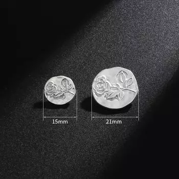 10 шт. серебряных металлических пуговиц, универсальные аксессуары для одежды особой формы, декоративные пуговицы для кардигана, свитера, рубашки, розовые пуговицы 15Mm real silver plated