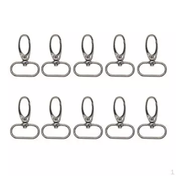 10 шт. серебряный поворотный ремешок-карабин с брелоком для ювелирных изделий