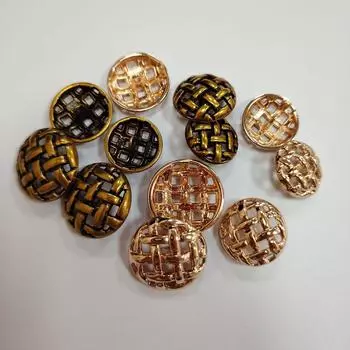 10 шт. сетчатые пуговицы ручной работы металлические пуговицы для шерстяного пальто пиджак костюм 18MM-Ancient gold sealing oil