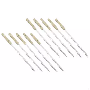 10 шт., шампуры для барбекю, инструменты для гриля, набор из нержавеющей стали с ручкой, палочки для шашлыка, барбекю 40cm