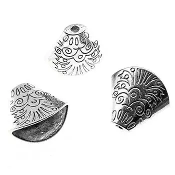 10 шт., шапочки для бисера, аксессуары для ювелирных изделий своими руками, детали, колпачки с кисточками, колпачки для бусин, торцевая крышка 18x19x10 мм B13635 B13635 античный серебряного