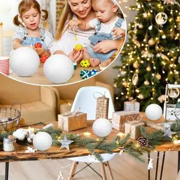 10 шт. шарики из пенопласта рождественские украшения для дошкольного детского сада шарики из пенопласта ручной работы для проектов DIY 6 cm 10 pcs