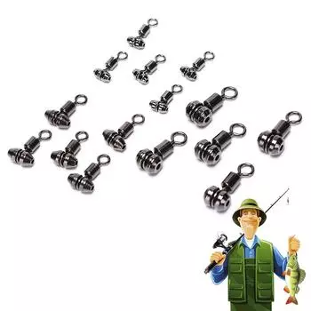 10 шт. шарикоподшипниковый вертлюг с твердым кольцом, рыболовный вертлюг, инструмент с подвижным разъемом S серебряный