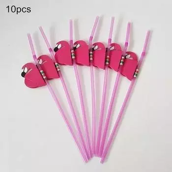 10 шт. шариков для девочек на день рождения, украшения, валентинки, фламинго, соломинка для питья, PValentines, фламинго, соломинка для питья