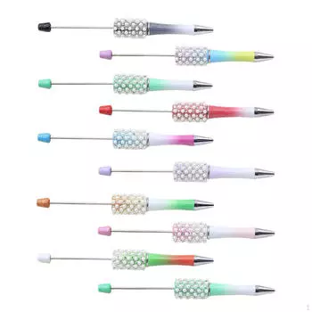10 шт. шариковая ручка с черными чернилами, шариковая ручка из бисера для офисных принадлежностей