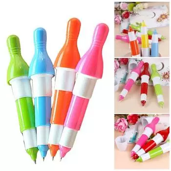 10 шт., шариковая ручка, стабильный вывод чернил, устойчивая к смазыванию, растягивающаяся, гладкая, для письма, милая забавная игрушечная ручка с имитацией моделирования, ручка для письма для боулинга, школьные принадлежности