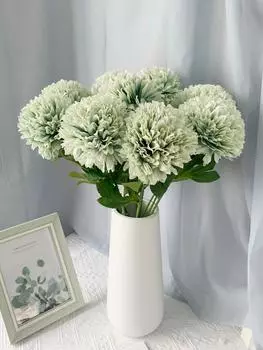 10 шт. шелковых цветов, искусственные хризантемы, шарообразные цветы для невесты, 52 см, хризантемы с одним стеблем для свадебных букетов, вечеринки, домашнего декора для сада розовый