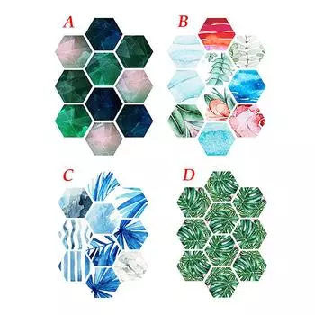 10 шт. шестигранная самоклеящаяся нескользящая наклейка для ванной комнаты, кухни, пола, стены, плитки