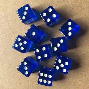 10 шт. шестигранные акриловые прозрачные прямые угловые кубики для вечеринок 16mm синий