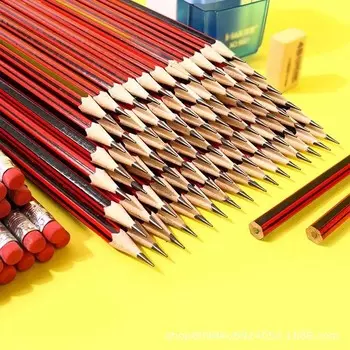 10 шт. Шестигранный карандаш HB для эскизов с удобным захватом и ластиком, канцелярские принадлежности, подходящие для рисования и офиса
