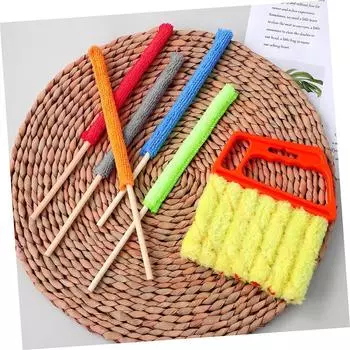 10 шт. Щетка для чистки деталей автомобиля из микрофибры с длинной ручкой для чистки вентиляционных отверстий кондиционера, щеток для мертвых углов и щелей вентилятора 10pcs синий