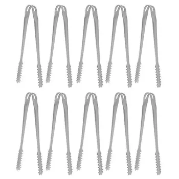 10 шт. Щипцы для льда, щипцы для еды из нержавеющей стали, легко моются, прочная ручка, универсальные для вечеринок на кухне 5.1in