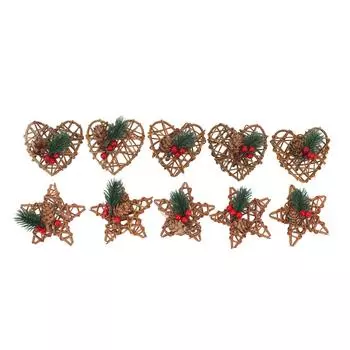 10 шт. шишка украшение рождественские палочки красные ягоды деревянная структура шишка украшение для венка центр