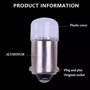 10 шт. Сигнальная лампа Ba9s Led T4W 2835 чип для автомобильных фонарей на крыше, зеркал, подсветки номерного знака 6000K Белый BA9s Led 12V 10PCs белый