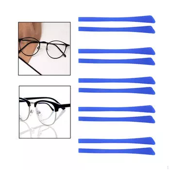 10 шт., силиконовые насадки для очков, трубки для ушей, аксессуары для солнцезащитных очков, мягкие дужки, удобные насадки синий