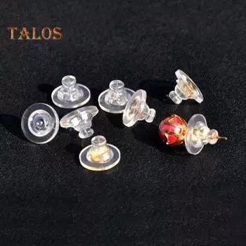 10 шт., силиконовые задние части сережек, гипоаллергенные, мягкие, прозрачные, сменные задние части для сережек, никелевые, не содержащие свинца, задние части сережек с двойным предохранительным замком для платиновый