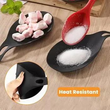 10 шт. силиконовый держатель для ложки, подставка для приправ, легко моющийся держатель для ложки, подставка для столовых приборов, изоляционная термостойкая подставка для ложки
