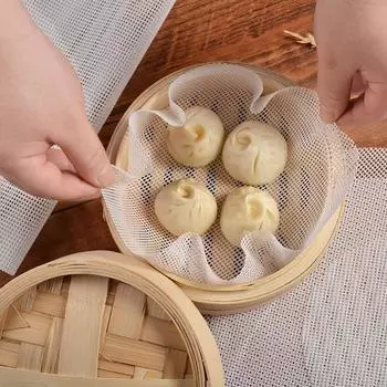 10 шт. силиконовый круглый коврик для пароварки с антипригарным покрытием, маслостойкая ткань для пароварки, многофункциональный многоразовый коврик для булочек на пару, кухонные принадлежности