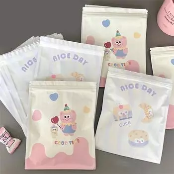 10 шт. Симпатичные мультяшные самозапечатывающиеся упаковочные пакеты Креативные сумки для хранения закусок, конфет, печенья, кавайные подарочные декоративные упаковочные пакеты