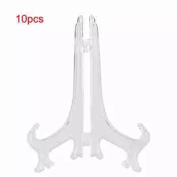 10 шт. складные белые пластиковые держатели для тарелок, рамка для фотографий, декоративная подставка для дисплея