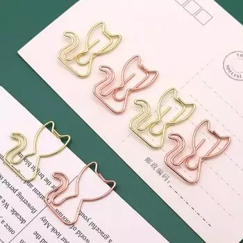 10 шт. скрепки в форме кошки, держатель для мультяшных закладок, декоративная скрепка для бумаги