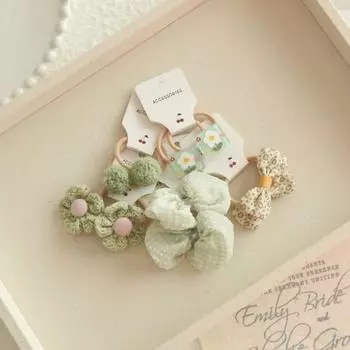 10 шт. Сладкие эластичные резинки для волос Милые банты Цветок Головной убор Модные резинки для волос Бант 3